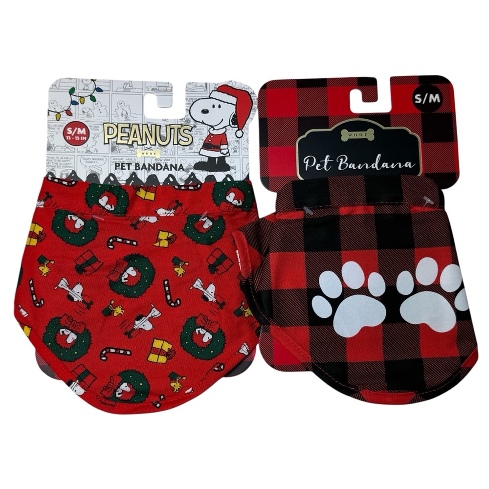 Holiday Pet Bandana Set Snoop Dogg Jammies Small Medium Cat Dog NEW - Picture 11 of 12